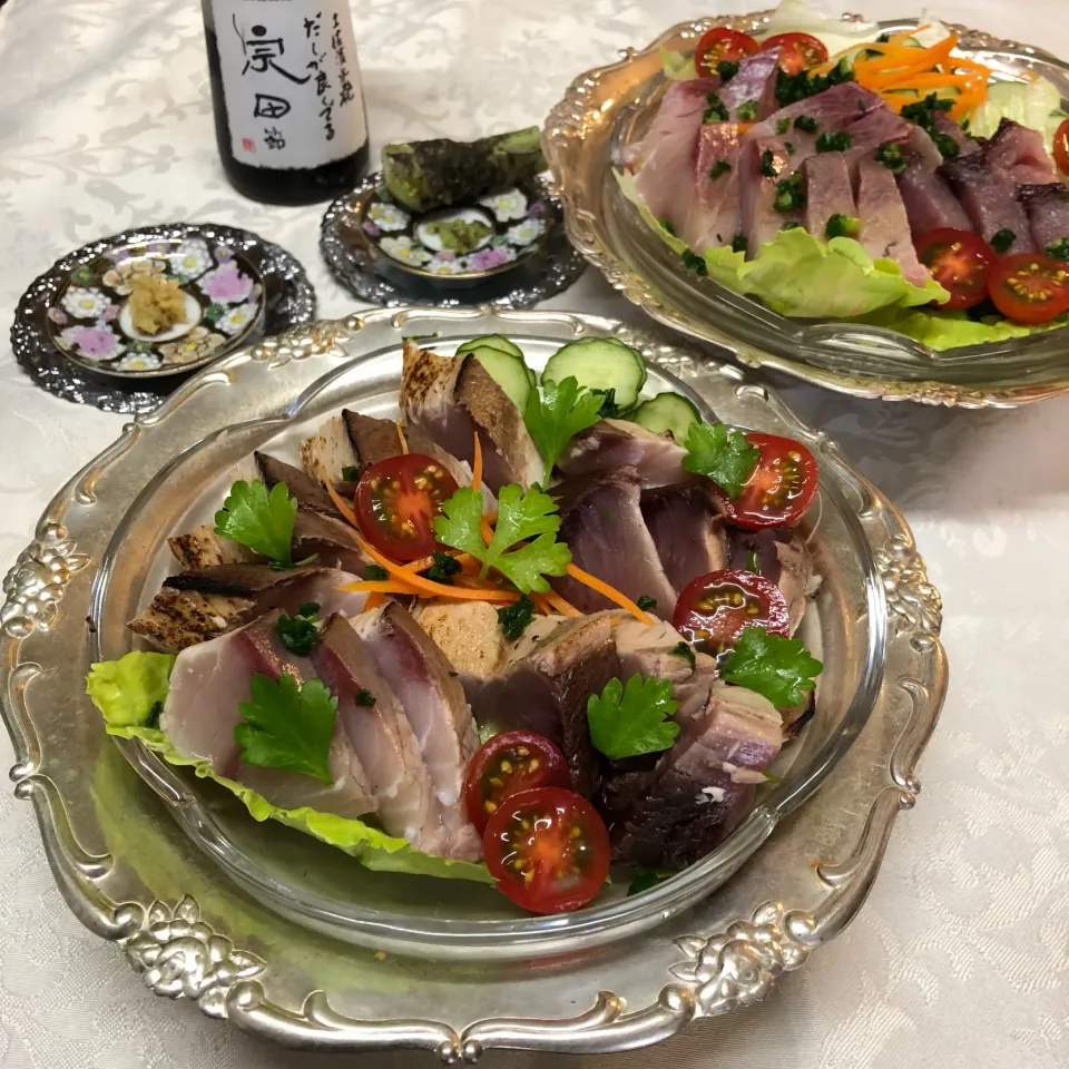 Snapdishの料理写真:鰹＊鰤  の 炙りと カルパッチョ 🐟|henryさん