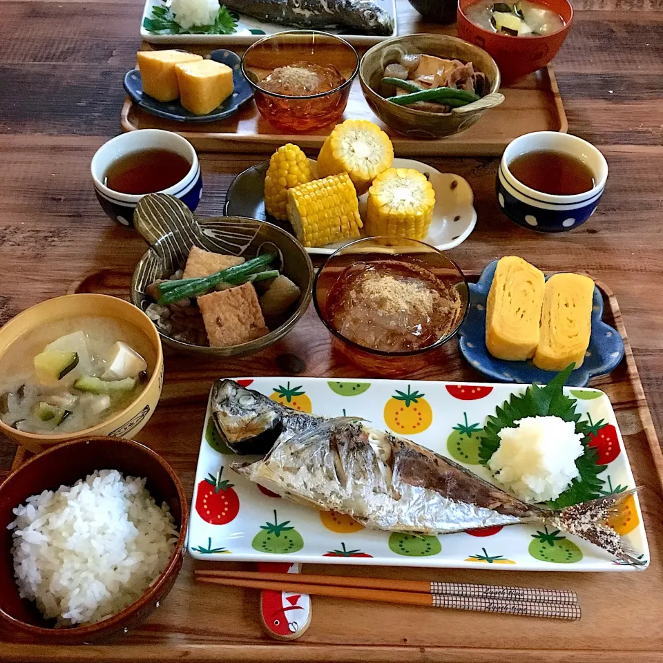 Snapdishの料理写真:鯵の塩焼き定食|ともみさん