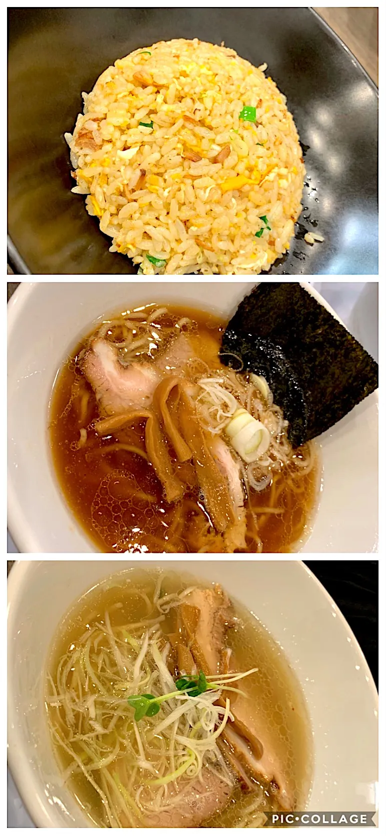 謙信 塩ラーメン 醤油ラーメン 半チャーハン|爰音さん