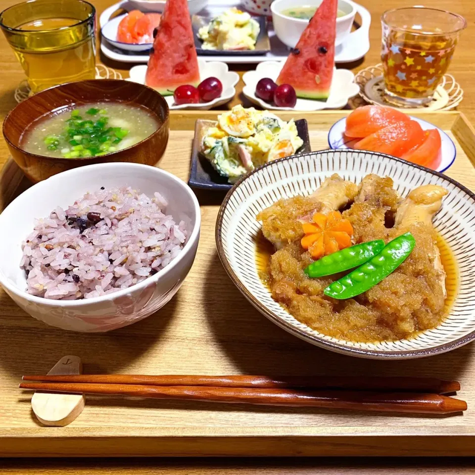 手羽元の梅おろし煮定食|kozue512さん