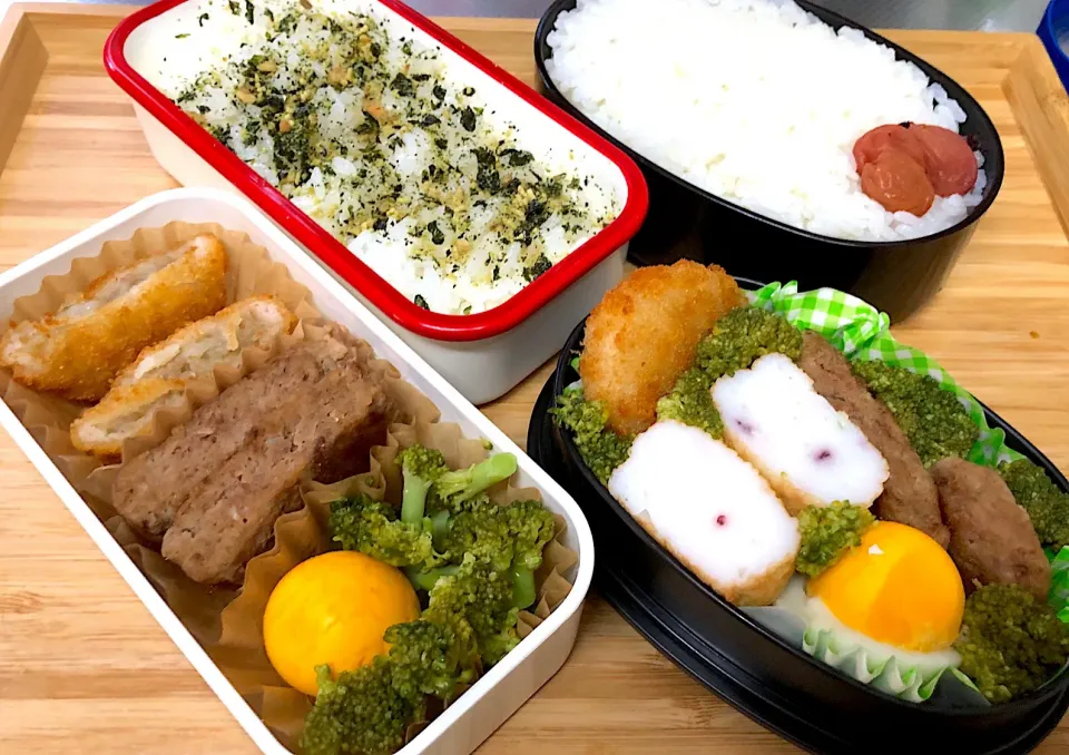 Snapdishの料理写真:高２女子と社会人男子お弁当☆
 #牛乳アレルギー 
#ナッツアレルギー
#お弁当|とんちゃさん