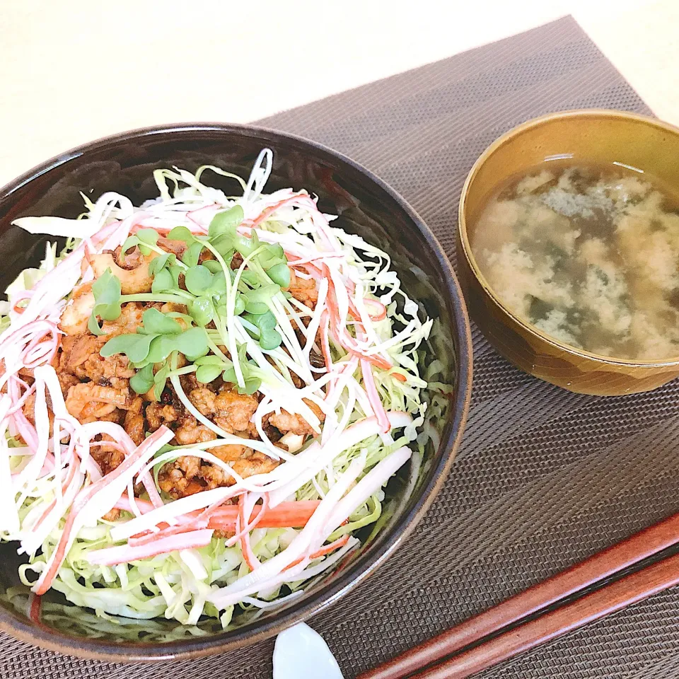 島根和牛にんにく肉味噌を使って肉味噌丼|まちゃさん