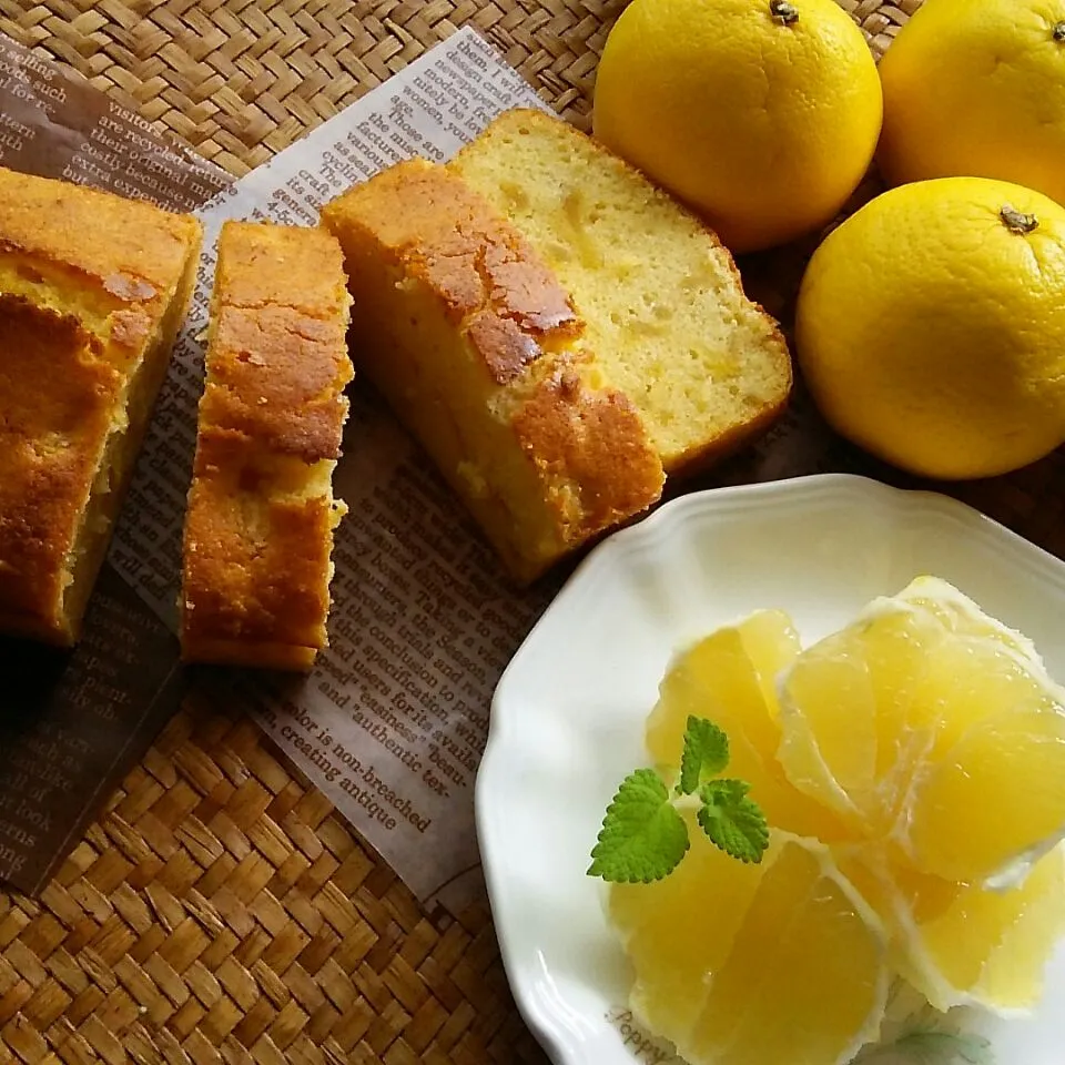 なだちいさんの甘夏ピールのパウンドケーキ🍊✨を小夏ピールでパウンドケーキ❤|ゆっこさん