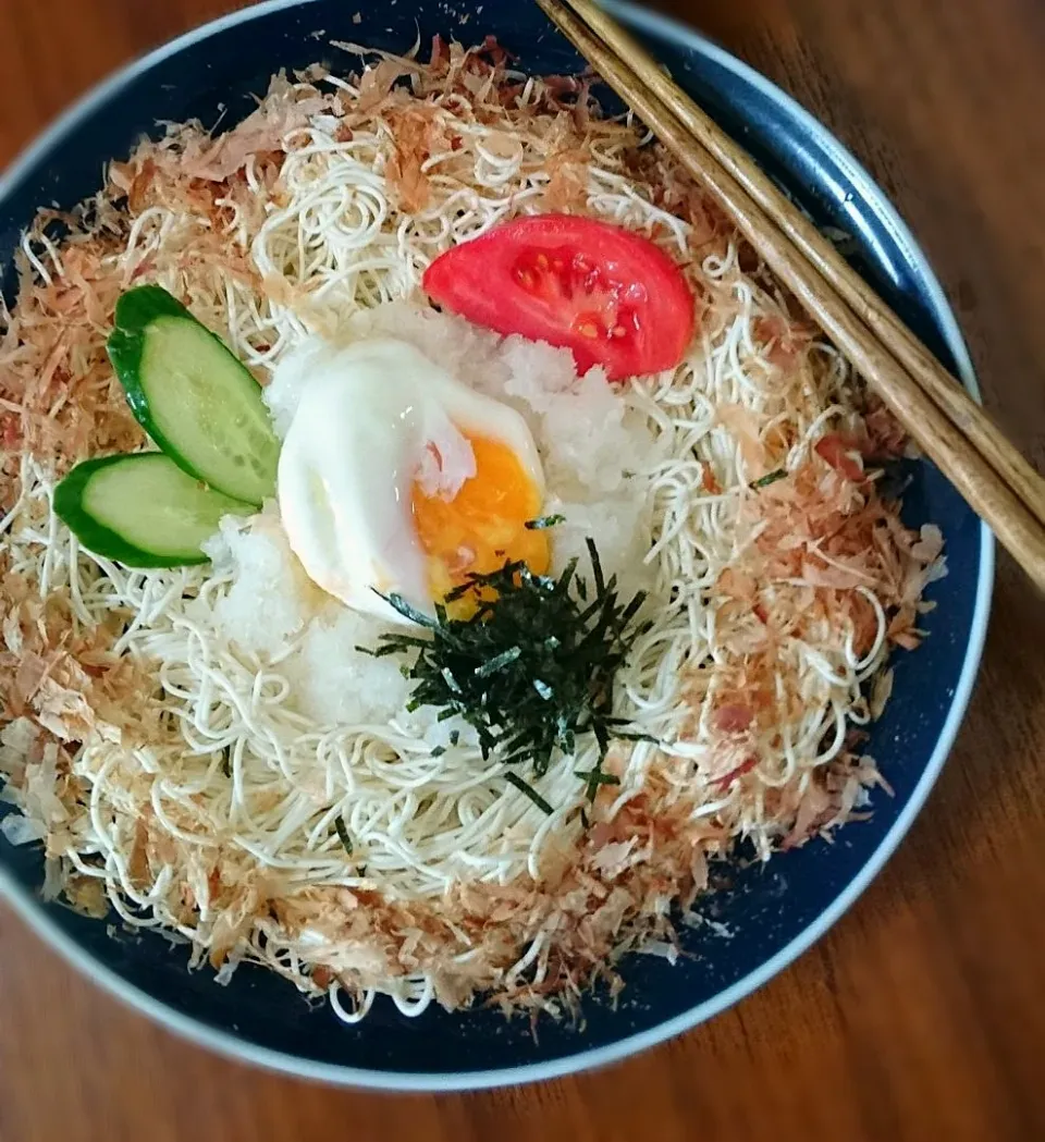 冷やしおろし豆腐そうめん|まりおさん