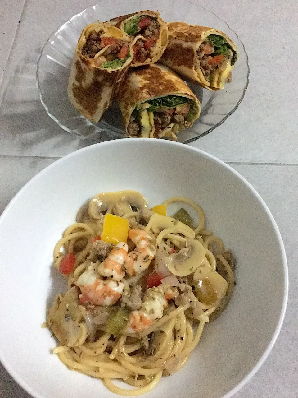 beef wrap & carbonara|katnissさん