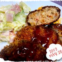 めるぼさんの料理 べー玉でかさまし♪♪たった200gの豚ひき肉でめちゃくちゃジューシーメンチカツ♪