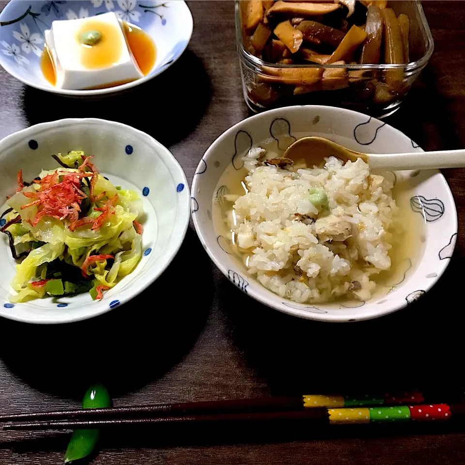 お昼ご飯〜鯛めしに鯛の骨出汁でお茶漬け🐟|perfuさん