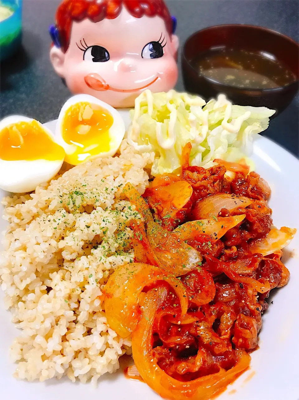 Snapdishの料理写真:シンプルなのにコクたっぷり♡新タマ＆牛肉ケチャップ。|ぽき。さん