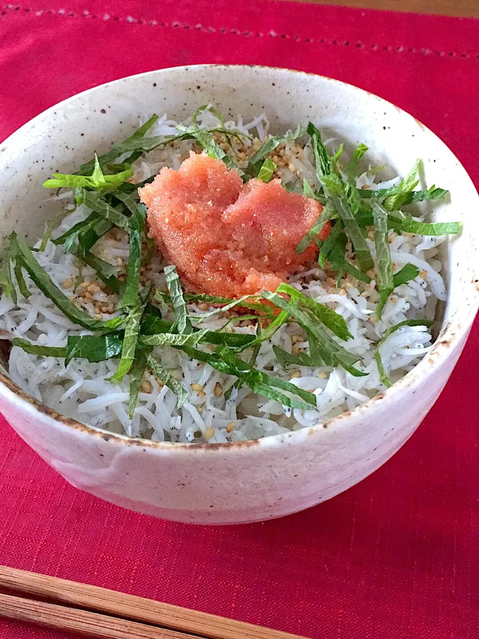 明太しらす丼🍜|おかちさん