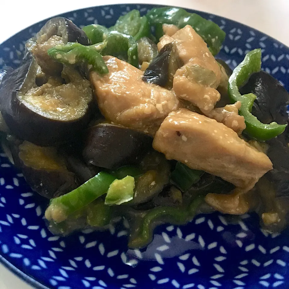 なすと鶏むねのマヨ醤油炒め|まちゃこさん