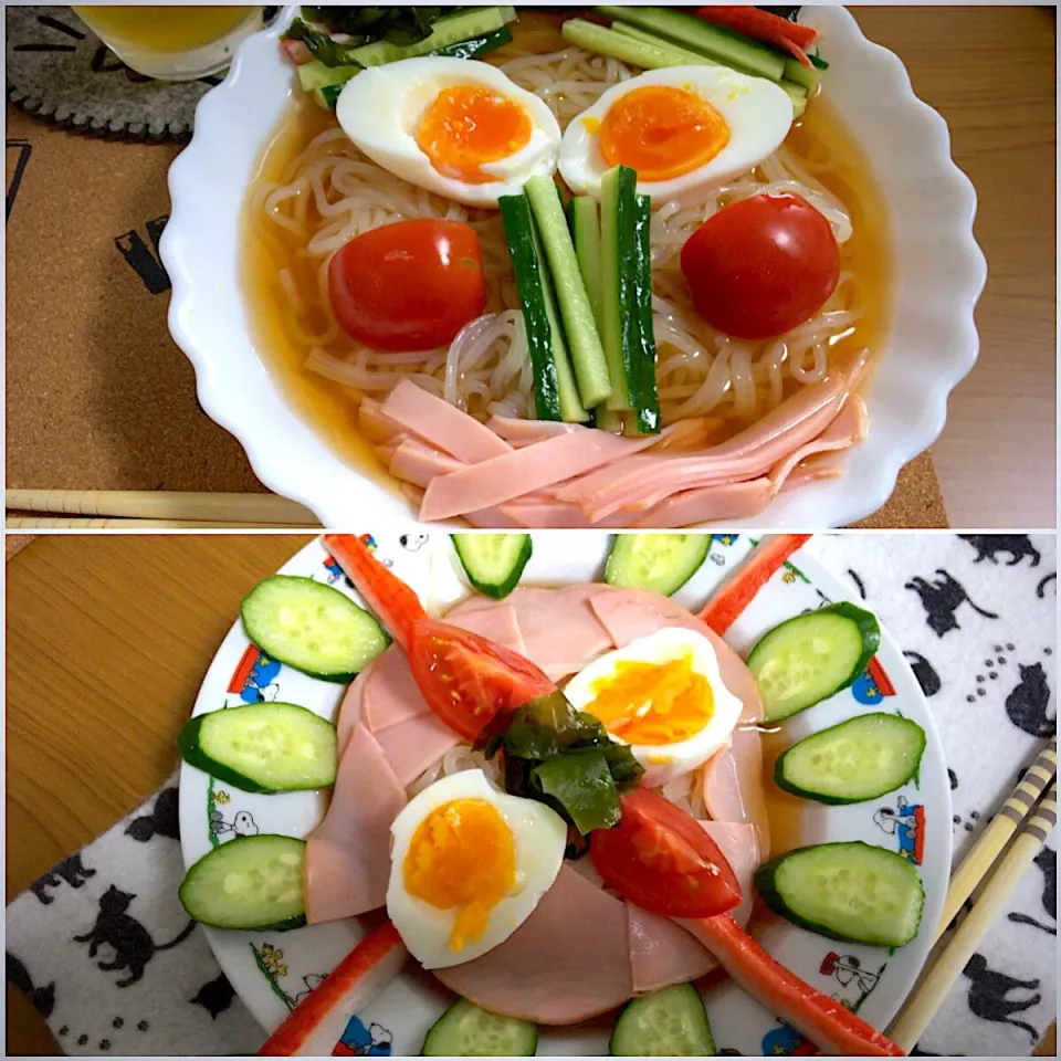 今日の男飯絆ランチバージョン(*･ω･)は、
＊もりおか冷麺2人前...♪*ﾟ|ひーちゃんさん