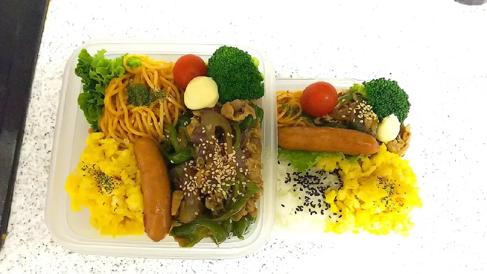 Snapdishの料理写真:夫 自分 弁当|かねしろ食堂さん