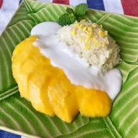 カオニャオマムアン（マンゴーともち米のデザート）ข้าวเหนียวมะม่วง 🇹🇭