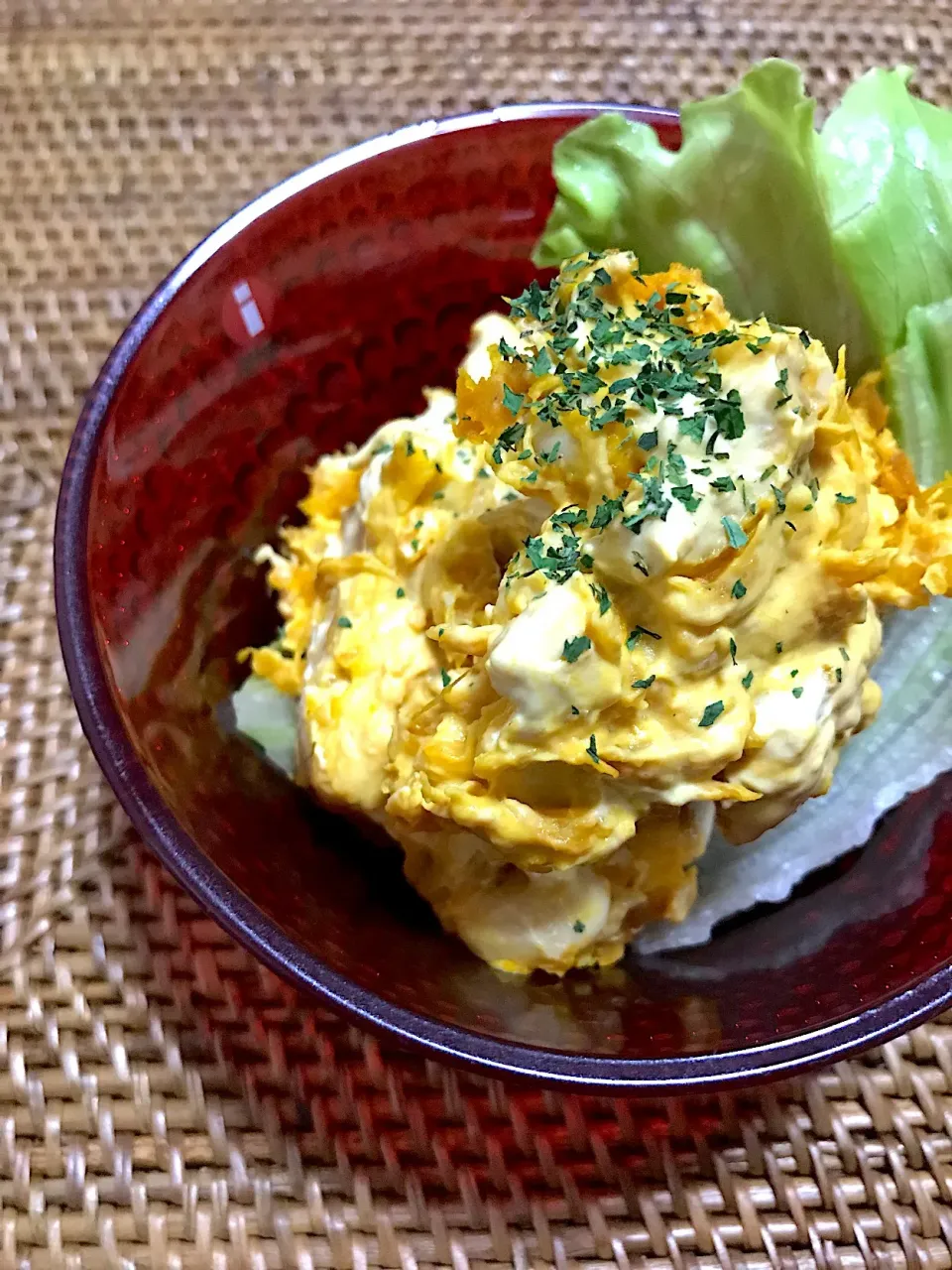 かぼちゃと蒸し大豆のサラダ🎃|ナナさん