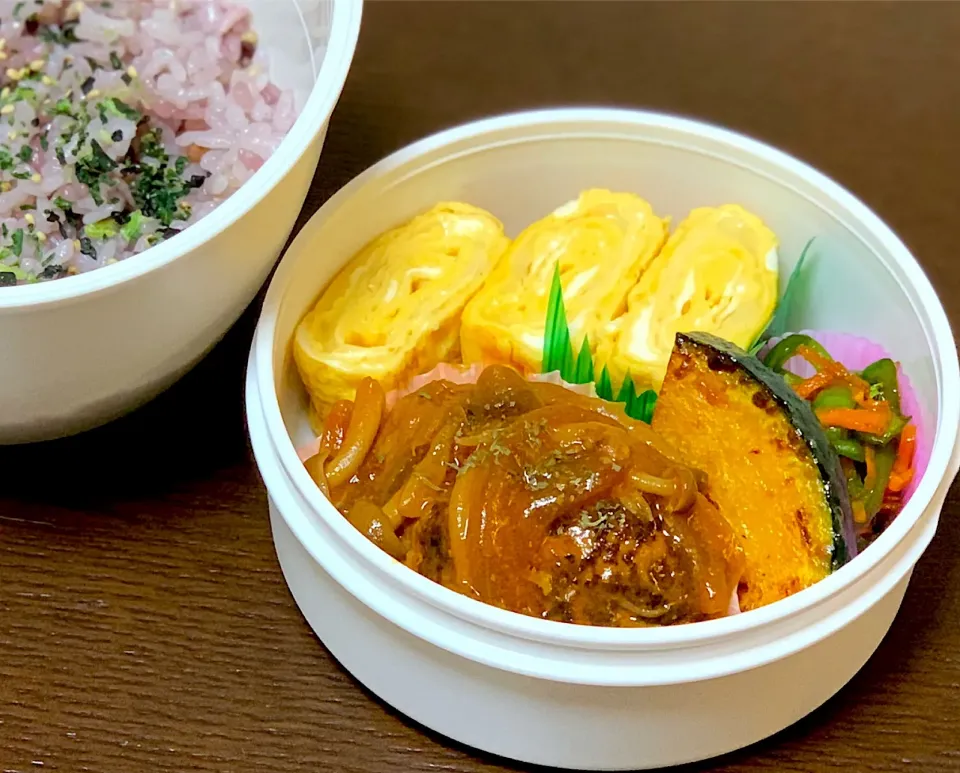 #旦那弁当 
🌸 煮込みハンバーグ 他弁当 🌸|たんちゃんさん