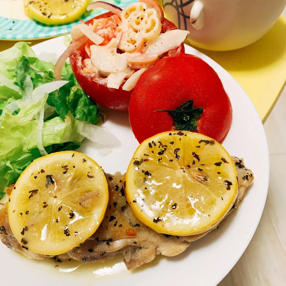 Snapdishの料理写真:鶏肉のレモン焼き|ちえさん