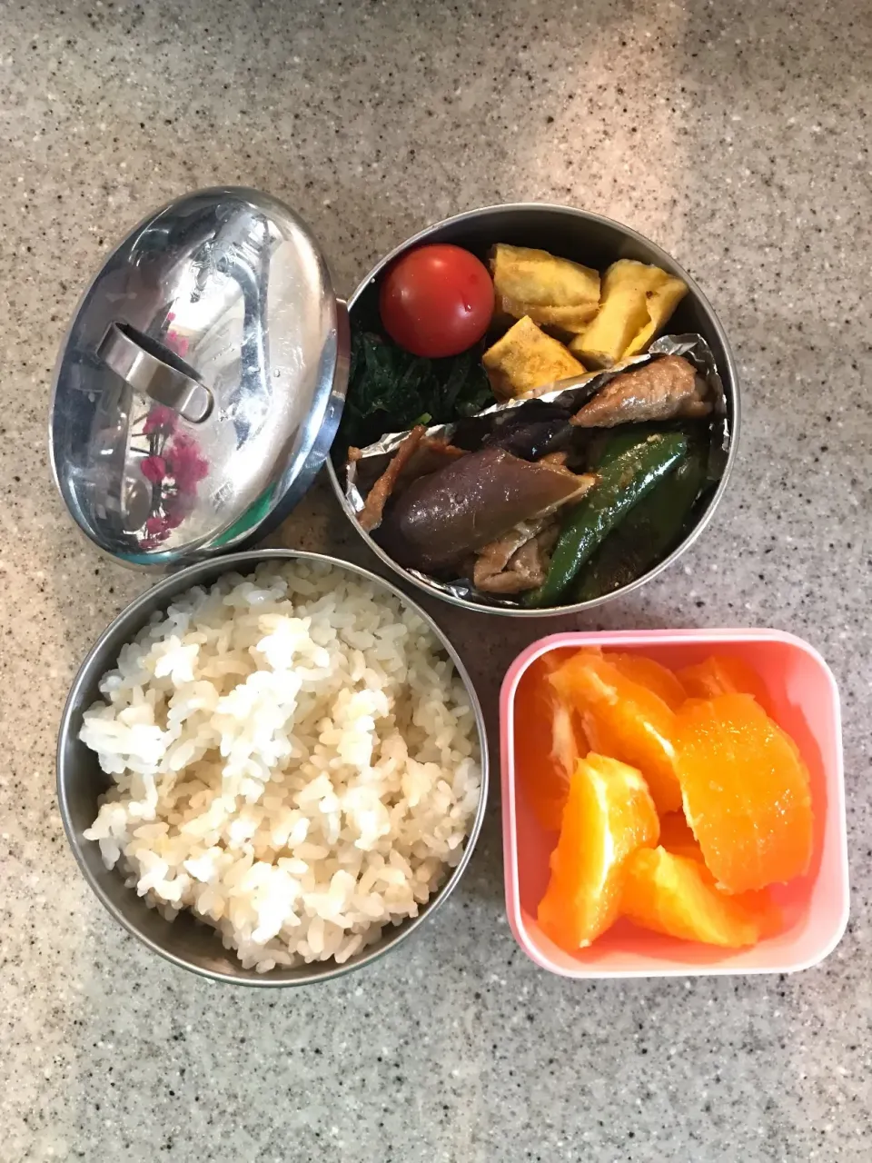 なすピーマン豚肉のオイスターソース炒め弁当🍱
 #お弁当  #弁当  #部活弁当  #高校生男子弁当|ちっくんさん