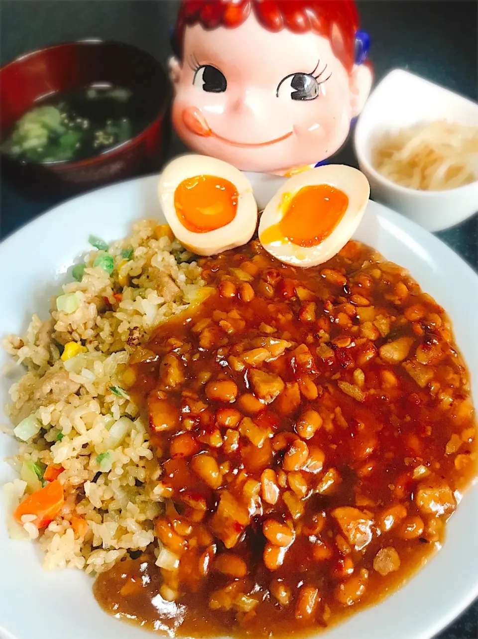 Snapdishの料理写真:ダブルのとろみ♡納豆あんかけチャーハン。|ぽき。さん