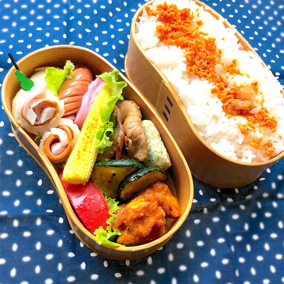 曲げわっぱ弁当 ♪
唐揚げ ヤングコーン ポカリ|papillonloveさん