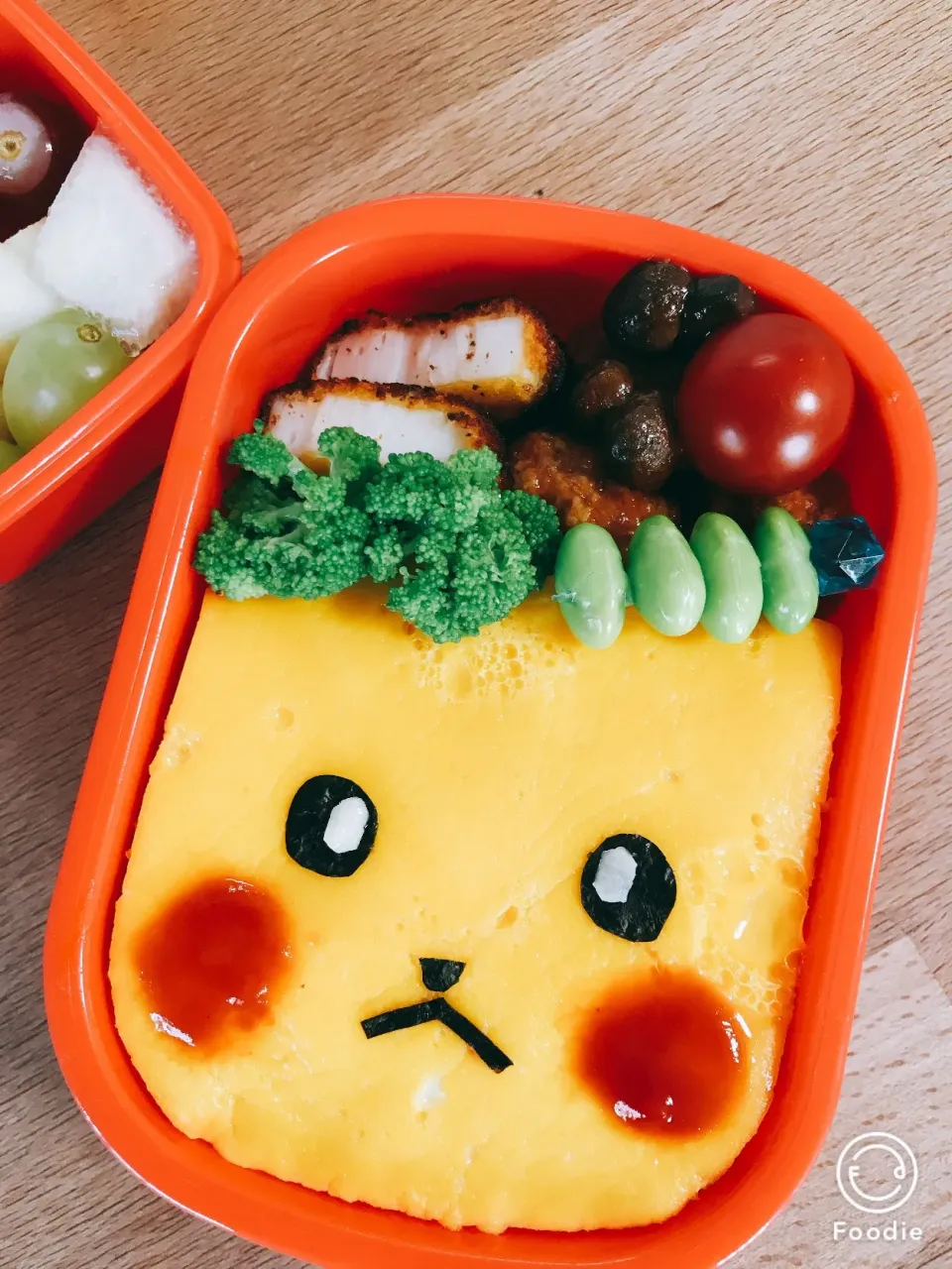 かんたんお弁当( •ॢ◡-ॢ)-♡かんたんピカチュウのオムライス弁当|＊ゆうこ＊さん