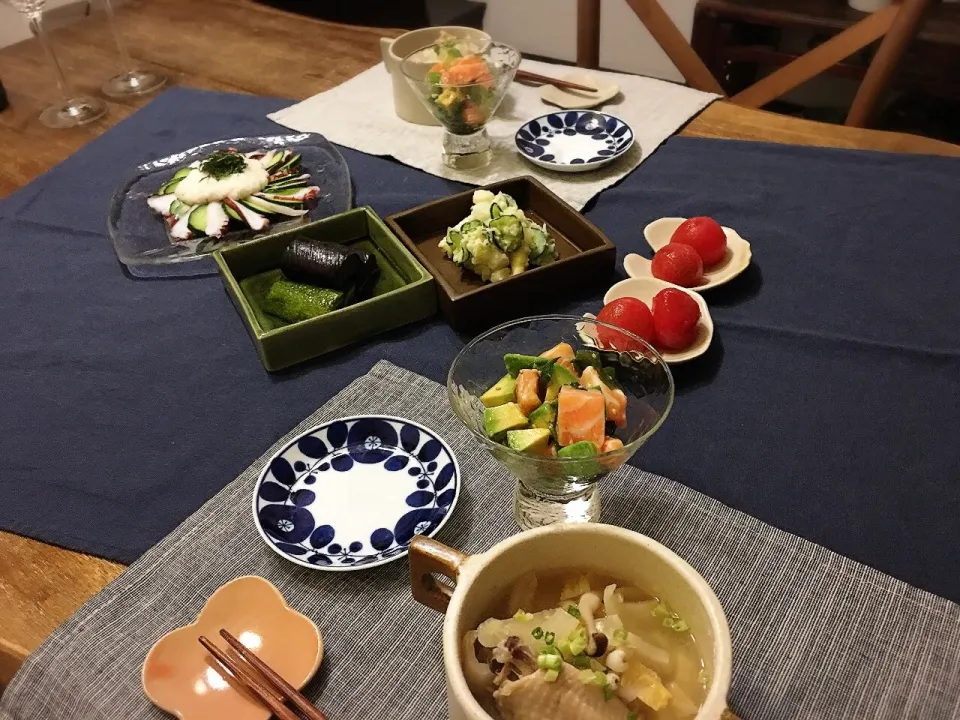 Snapdishの料理写真:金曜日の晩ごはん #初夏 #さっぱり|ちびワビさん