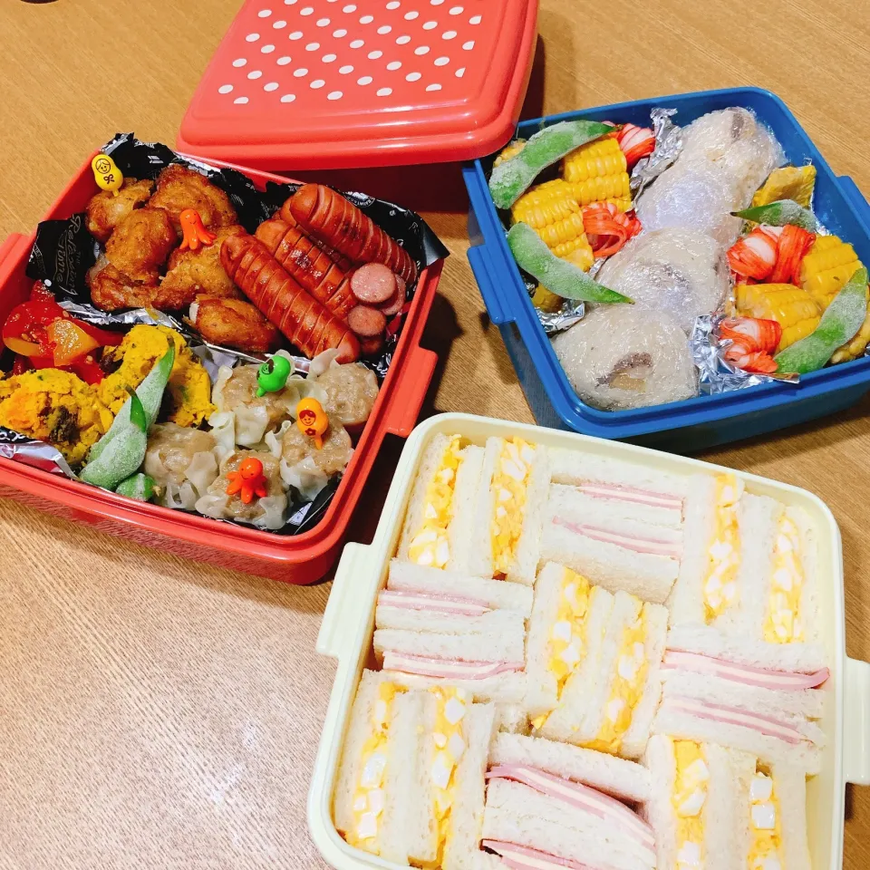 学童イベントお弁当♡
家族5人分。|38cさん