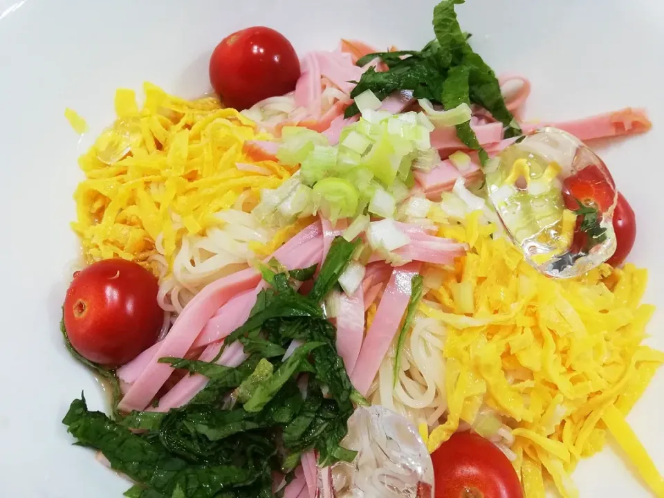 令和元年6月9日
今日のブランチ
　ぶっかけ素麺🥢|たえさん