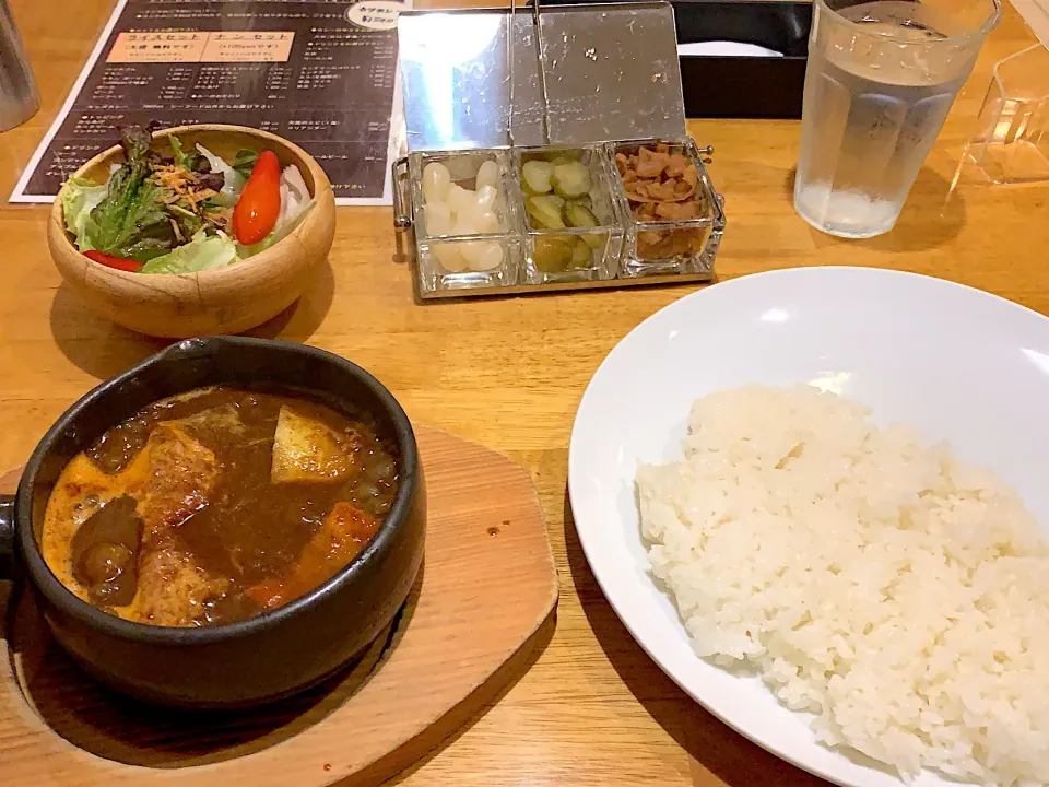 チキンカレーライスセットライス大盛り中辛@Ajowan #スープカレー|カリー仙人さん