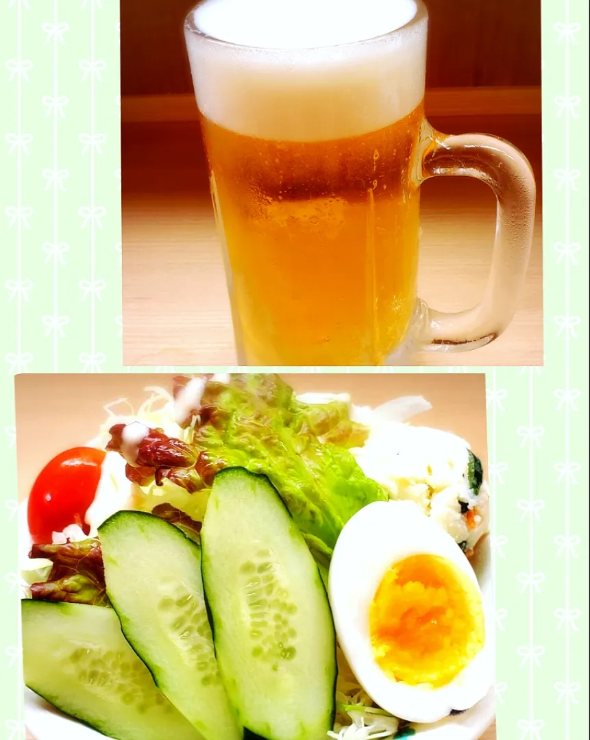 風呂上がり😌♨️
昼間からすみましぇん🍺
まずはサラダから~|yukaringoさん