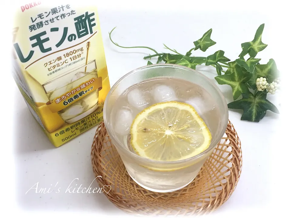 あみさんの料理 レモンの酢🍋炭酸割り☺️🍀|あみさん