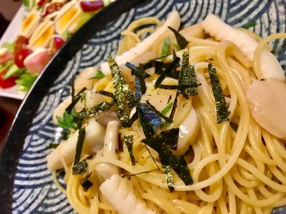 20190609🍚今日の旦那さんの夜ごはん🍲  #うちご飯  #手軽にプラ酢レモンの酢  #手軽にプラ酢レモンの酢とつゆの素で海鮮和風パスタ  #ポッカサッポロ  #ポッカ様ありがとうございます  #パスタ好き|akiyo22さん