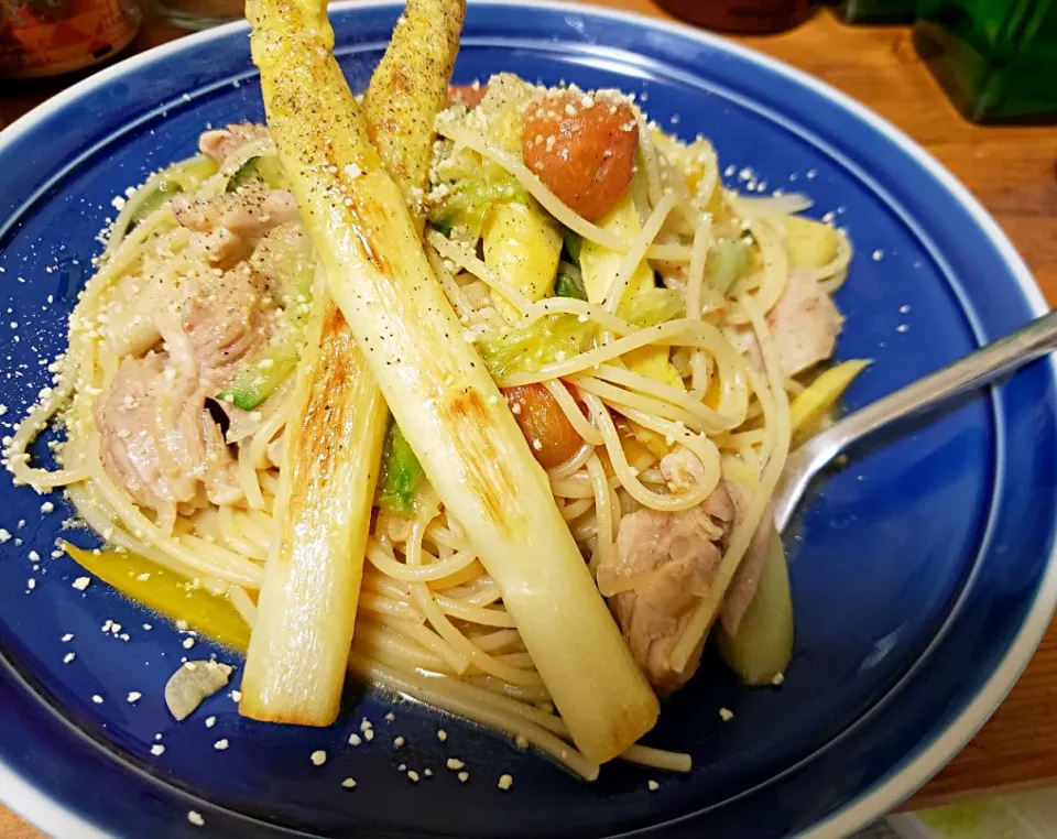 北海道産ホワイトアスパラのパスタ☆|けんさん