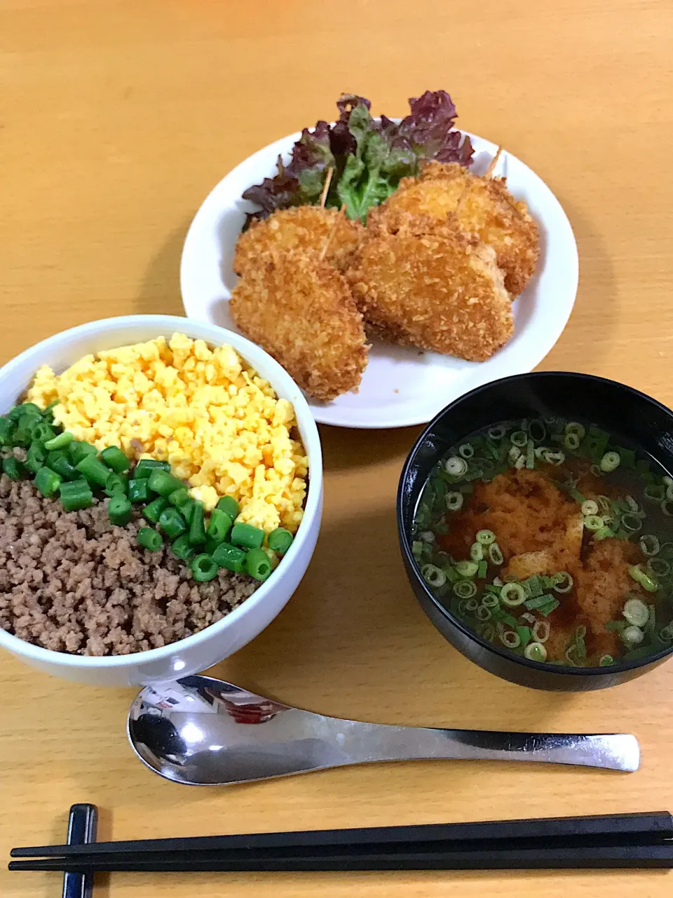 新たまねぎのフライとそぼろ丼|ゆかりさん