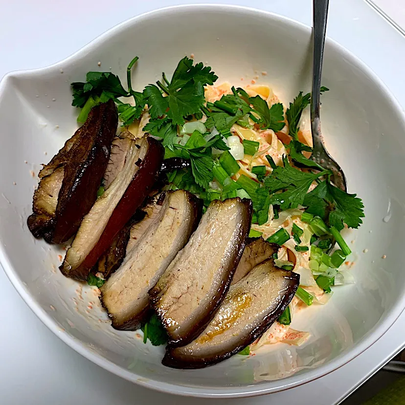 Mentaiko pasta and braised pork belly|Ong Sor Fernさん