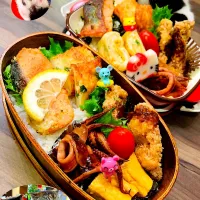 Snapdishの料理写真:ぱぱさん弁当🦁
2019☆6☆11☆(火)☁️☔
🍭たまご焼き🍳🍳
🍭('-' 鮭)зムニエル
🍭ひとくちカツ
🍭すり身揚げ
🍭🦑( '-' 🦑  )ｲｶｹﾞｿ
٩( ๑╹ ꇴ╹)۶٩( ๑╹ ꇴ╹)۶