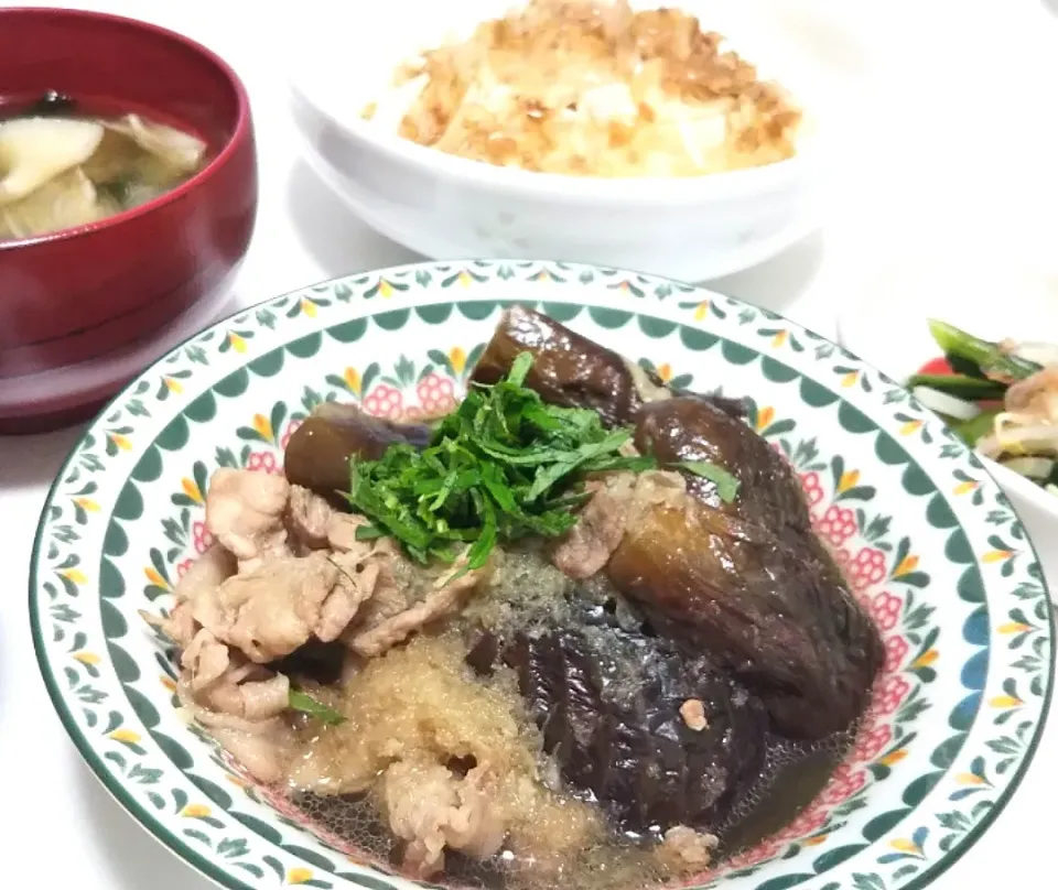 なすと豚肉のおろし煮|みんさん