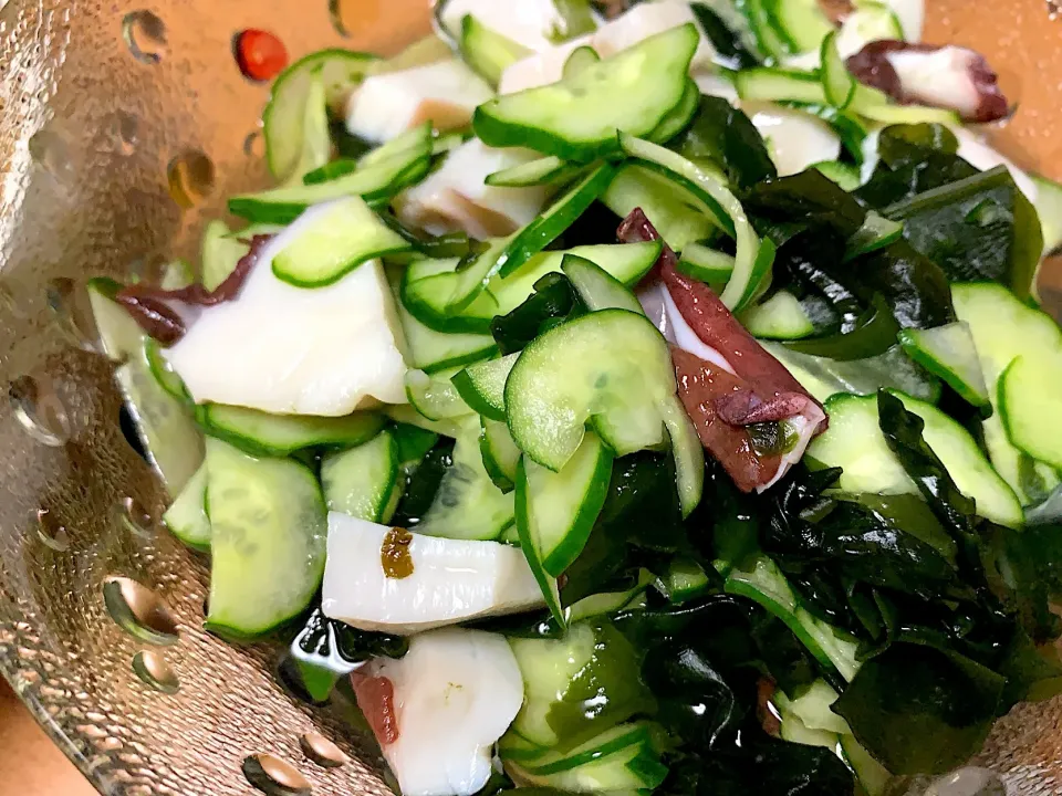 たこと胡瓜、わかめの酢の物|Akiko Yoshidaさん