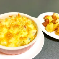 グラタン🍴 ポテトとウィンナーのマスタード炒め#記念日|kaeruさん