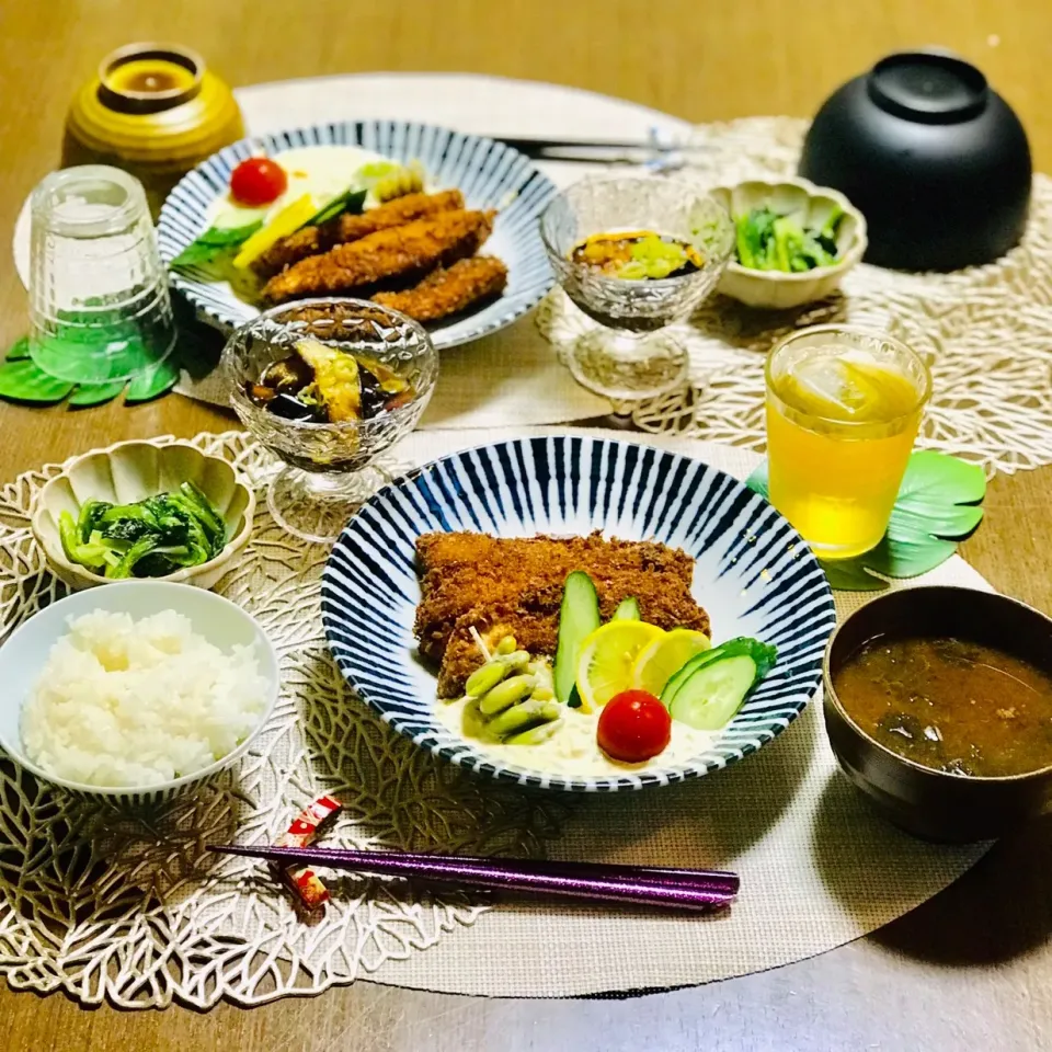 Snapdishの料理写真:自家製タルタルソースたっぷり『アジフライ』定食|nailsbayさん