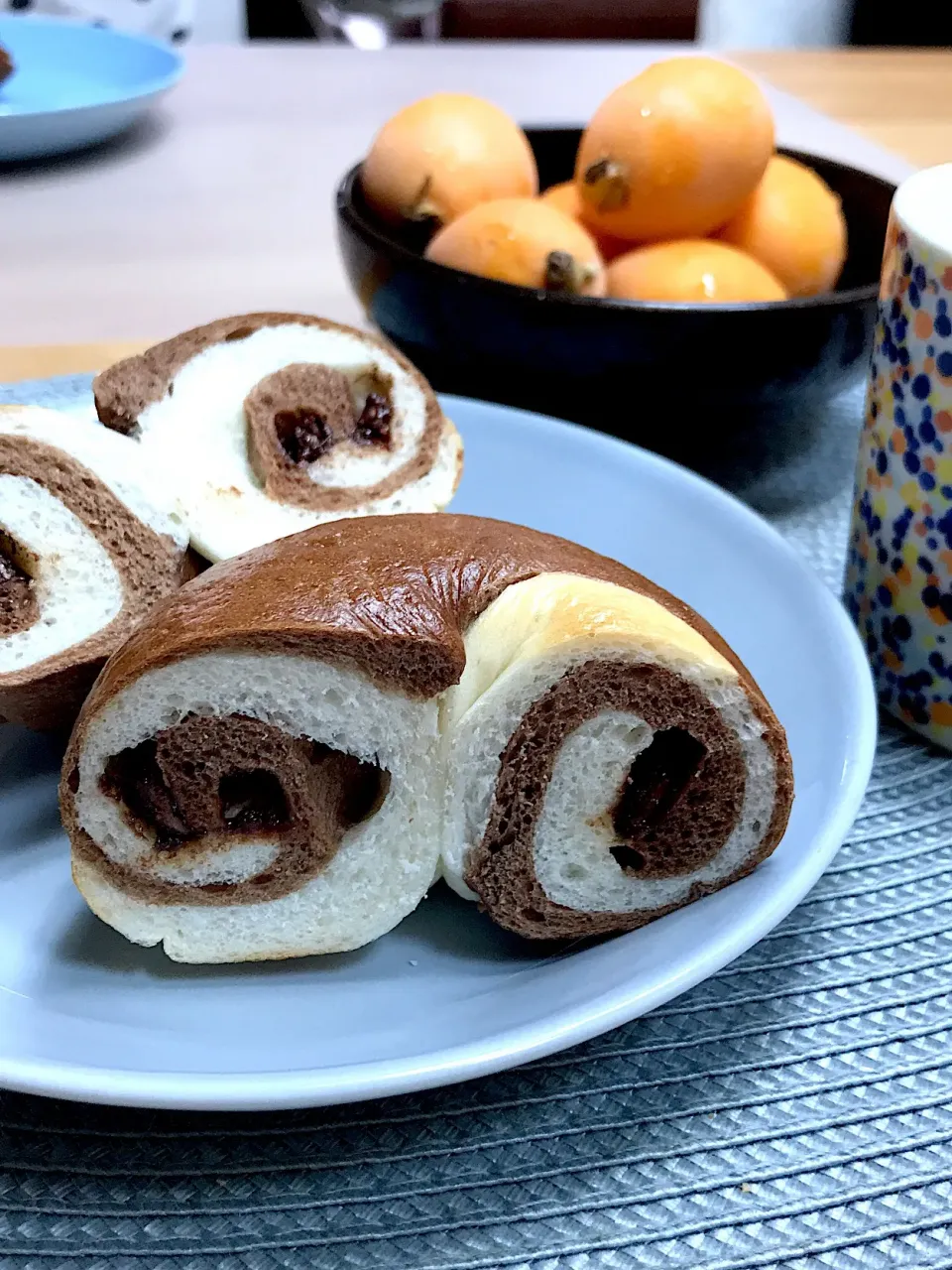 Snapdishの料理写真:マーブルチョコベーグルの断面🥯モエ♡|まーよんさん