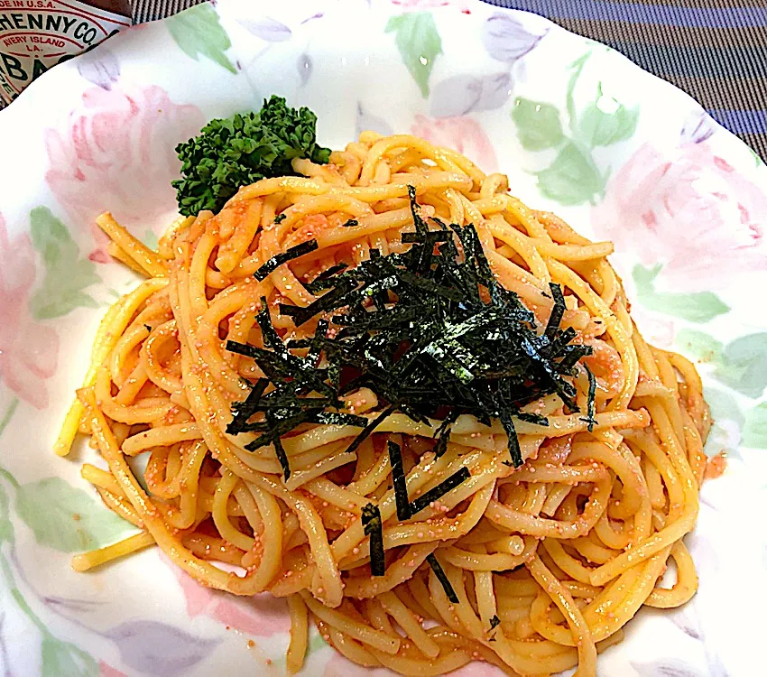 Snapdishの料理写真:朝セブン
明太子スパゲティ 180円(税別)|須佐 浩幸さん