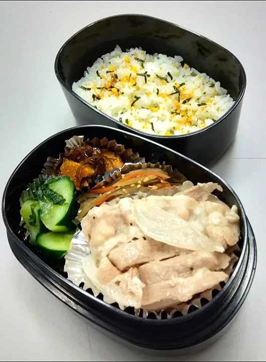 6月12日のサラメシは豚バラ塩麹炒め弁当(^^♪|ニッパーさん