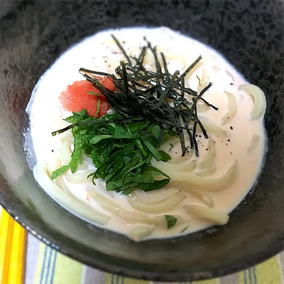 明太子クリームうどん🍽|ななさん