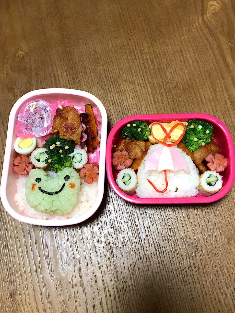 Snapdishの料理写真:6月⭐︎姉妹の幼稚園弁当🍙|おにぎりさん