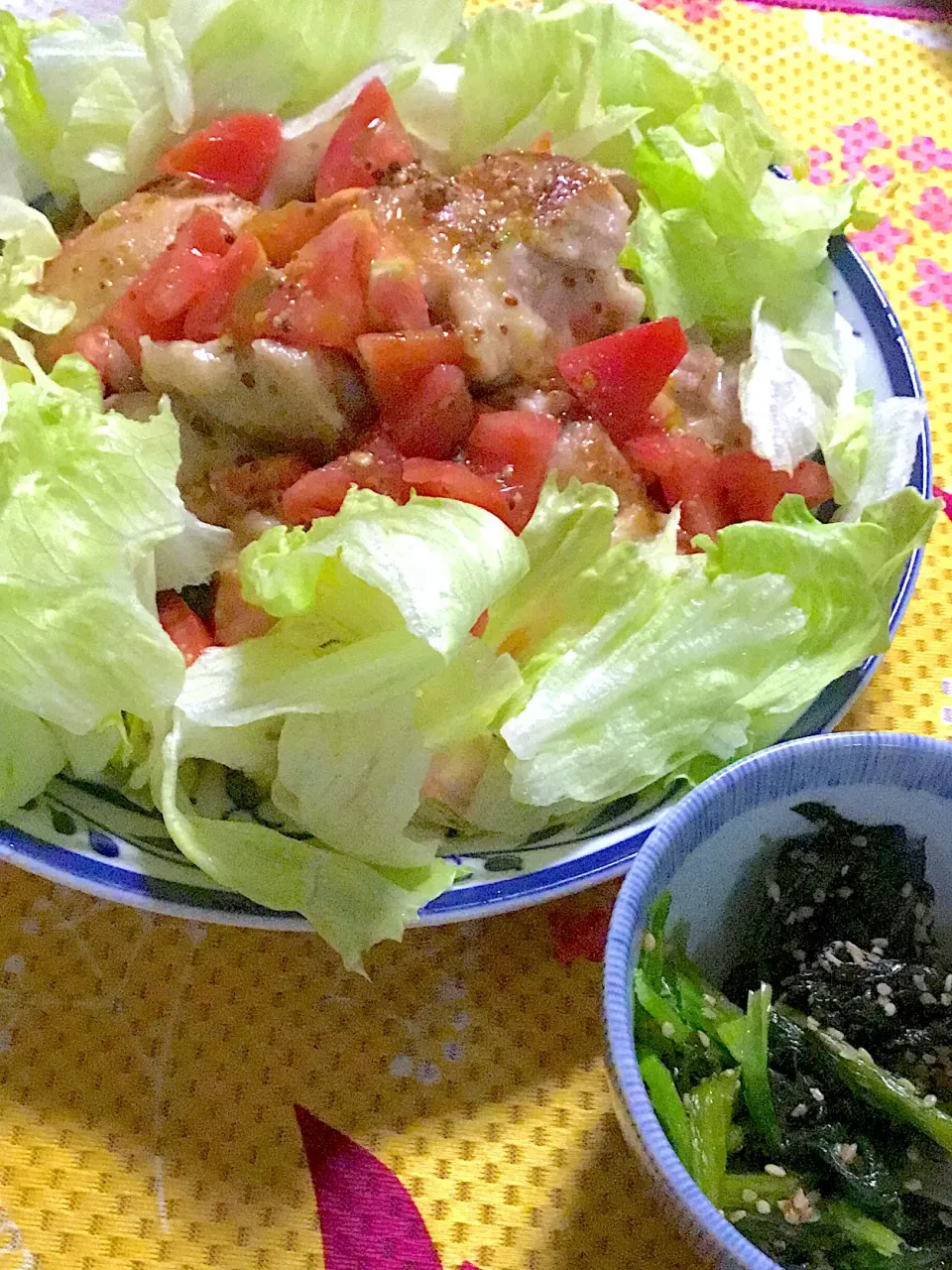 鶏🐓のハニーマスタードソース和え    小松菜🥬の胡麻和え|掛谷節子さん