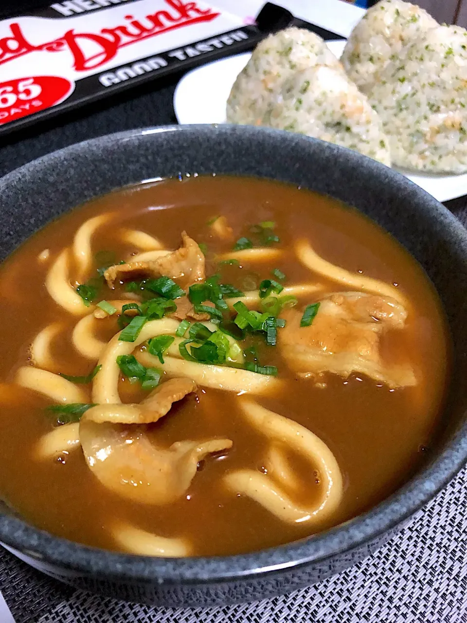 カレーうどん&悪魔のおにぎり👿|ママ子さん