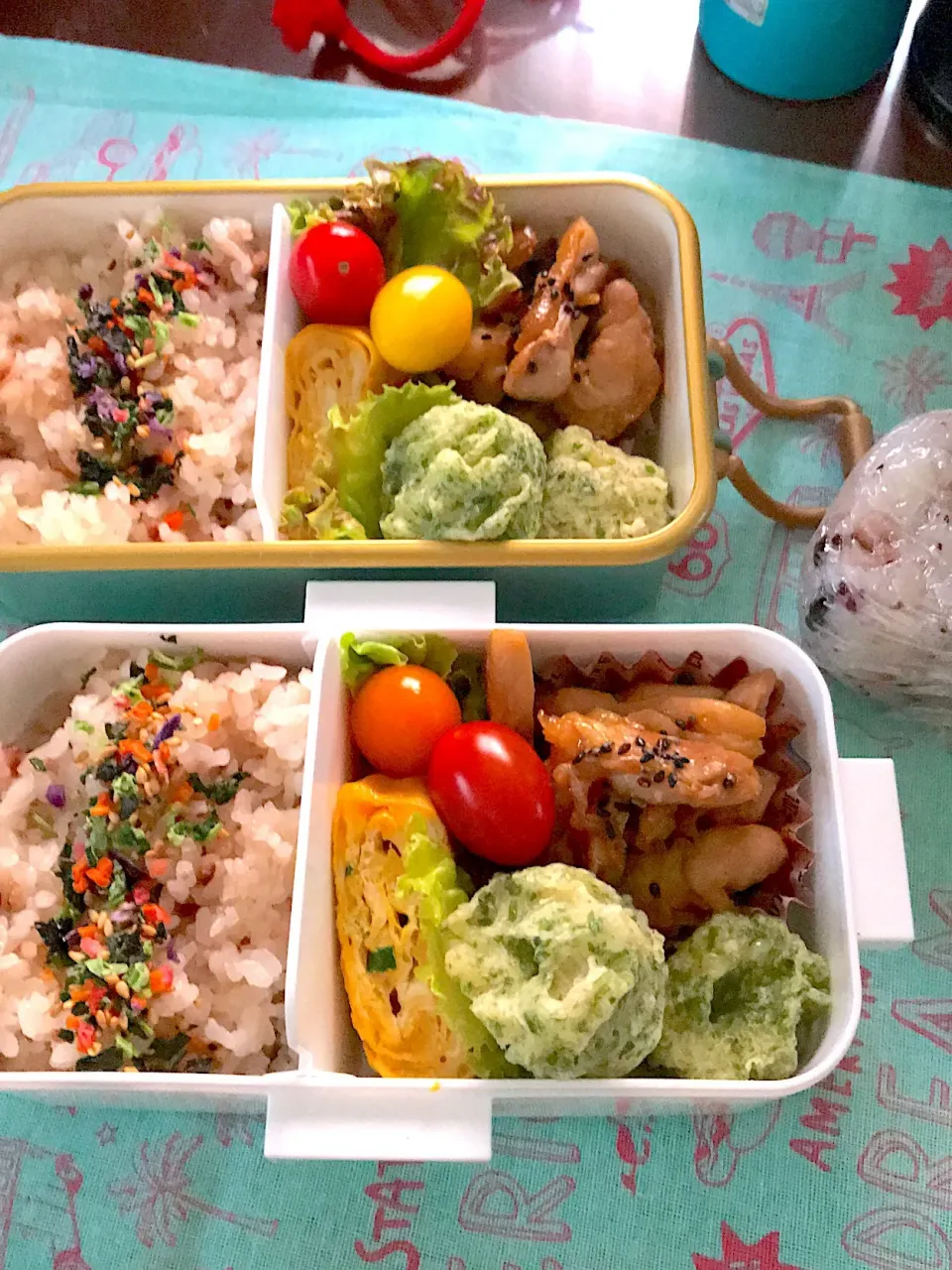 Snapdishの料理写真:2019.6.14  JK＆自分弁当～照り焼きチキン🎶|rinrin*mama*さん