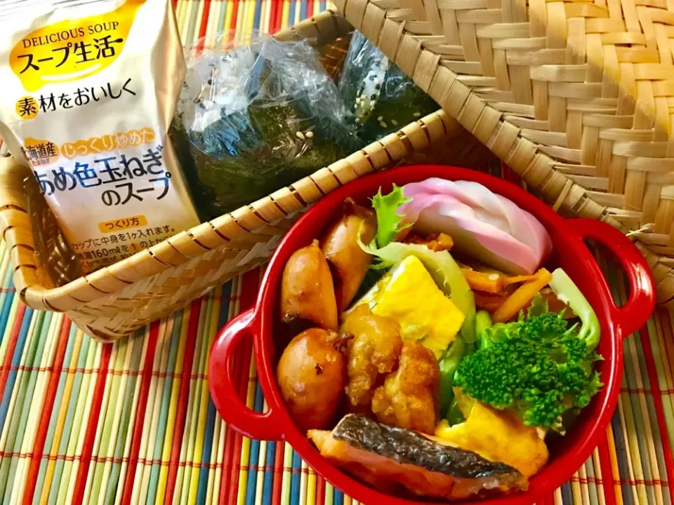 20190614🍱今日の旦那さん弁当🍱
 #yamasajyoubisai  #snapdishi ### #うちごはん🍚  #にんべんだしアンバサダー  #燻製屋  #にんべん出汁アンバサダー  #飾り切りかまぼこ  #旦那さん弁当🍱  #washoku|akiyo22さん