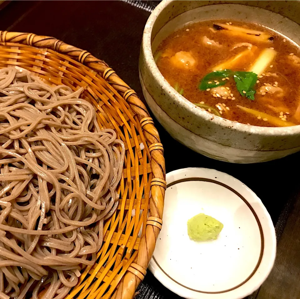 けふは、わさび味噌せいろ蕎麦をお昼に頂く………貧乏舌の私には、つけだしの味が濃すぎて蕎麦の味が解りませんがな💦|にゃあ（芸名）さん