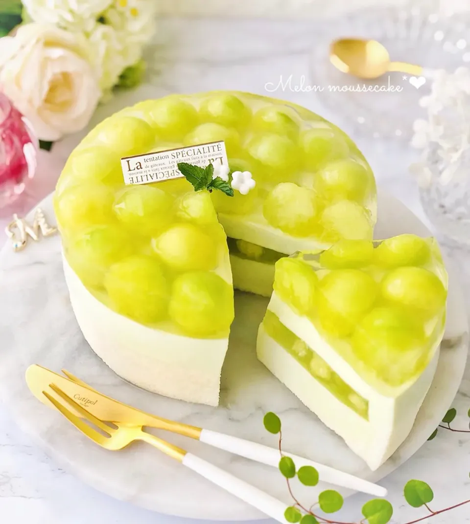 まるっと♡メロンムースケーキ🍈|もえさん